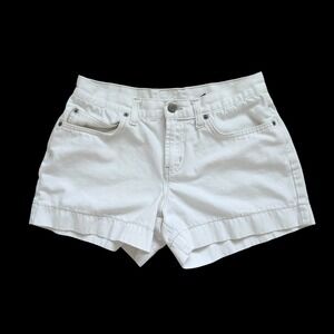 Bongo 90's White Denim Shorts Womens 7 Classic 4‎ Inch Inseam 100% Cotton CX303